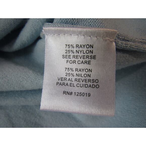 Joseph A Blue Rayon Sweater sz L Lagenlook Minimalist Nautical Coastal Classic - Picture 4 of 8